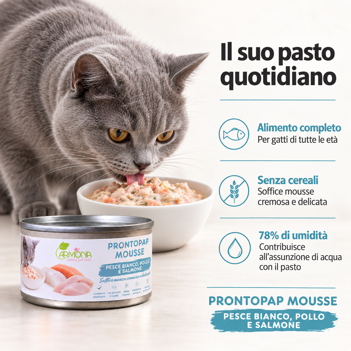 ProntoPap - Mousse di Pesce Bianco, Pollo e Salmone 85 g