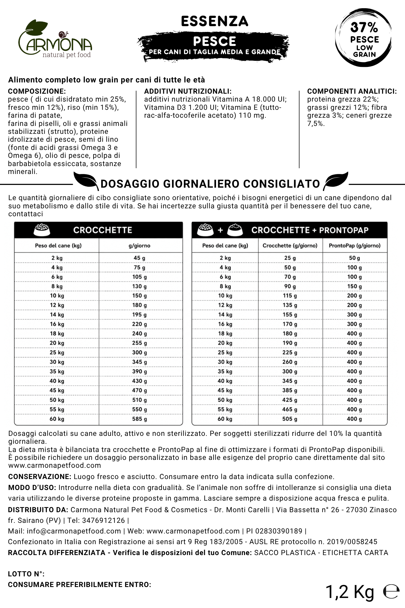 ESSENZA al Pesce - cani di taglia media/grande