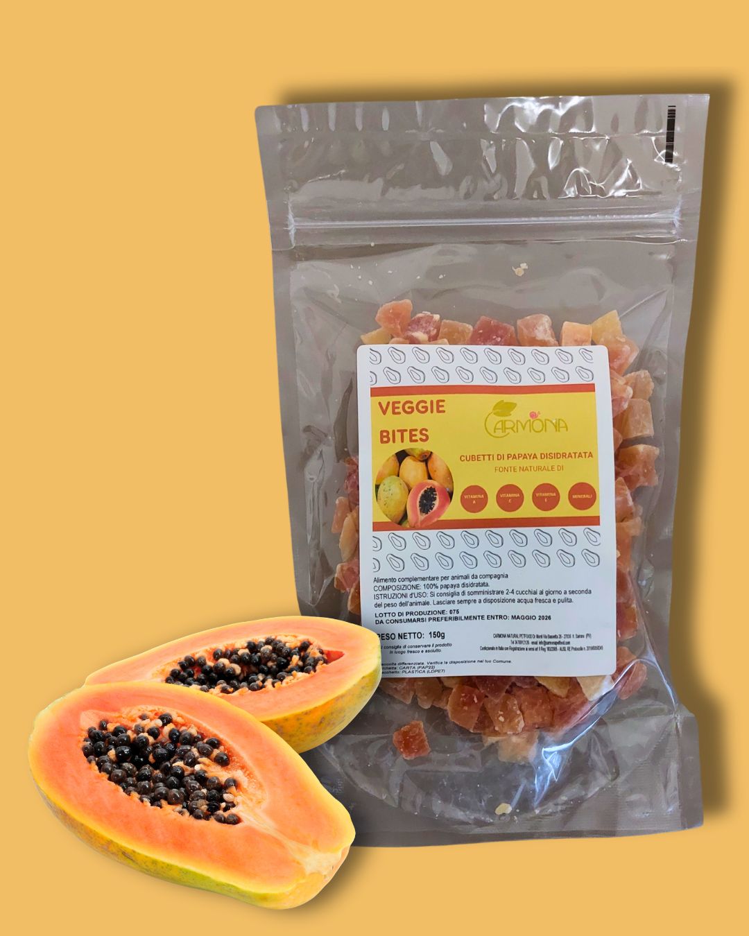 CUBETTI DI PAPAYA DISIDRATATA