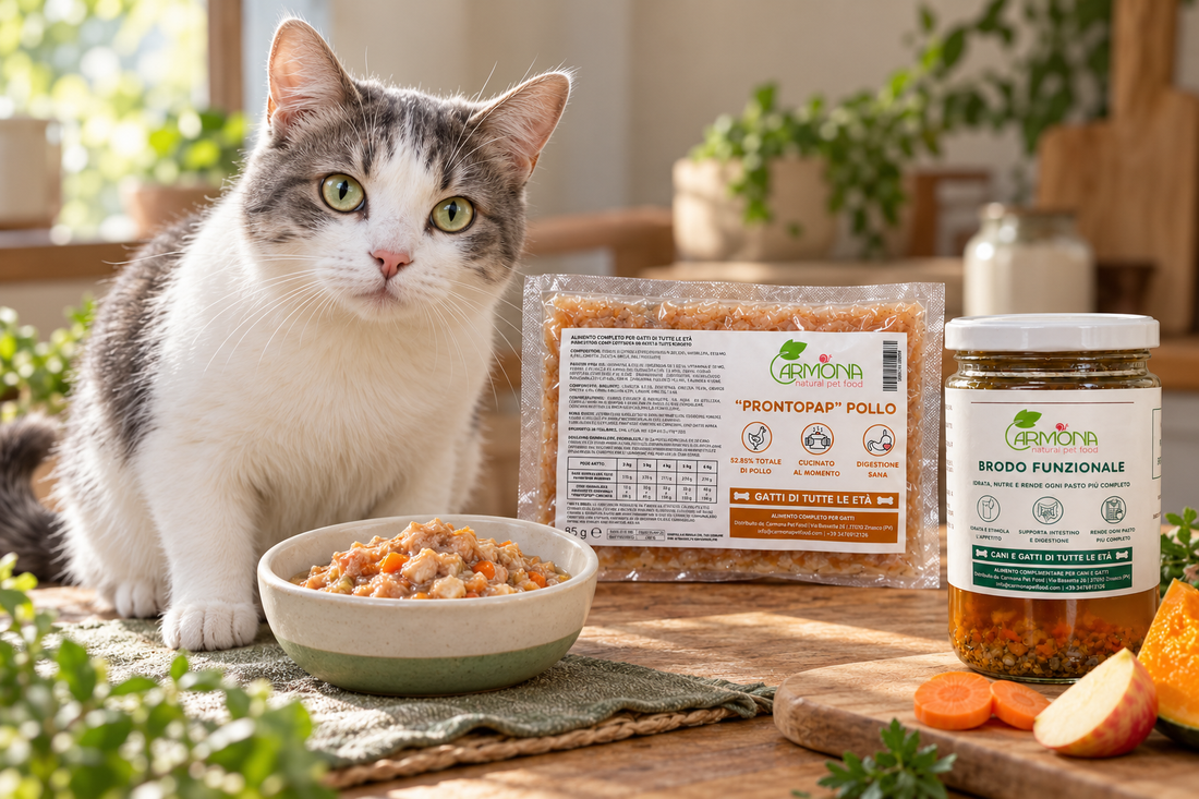 Gatto con ProntoPap Pollo e Brodo Funzionale Carmona