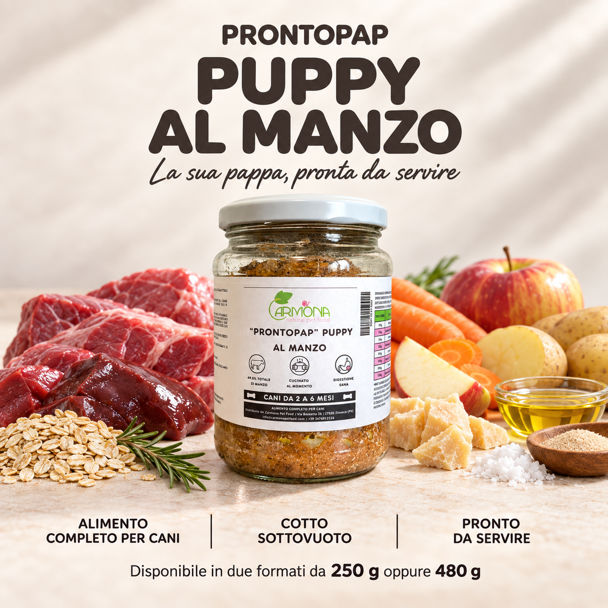 ProntoPap Puppy al Manzo per cani - 2-6 mesi — Carmona