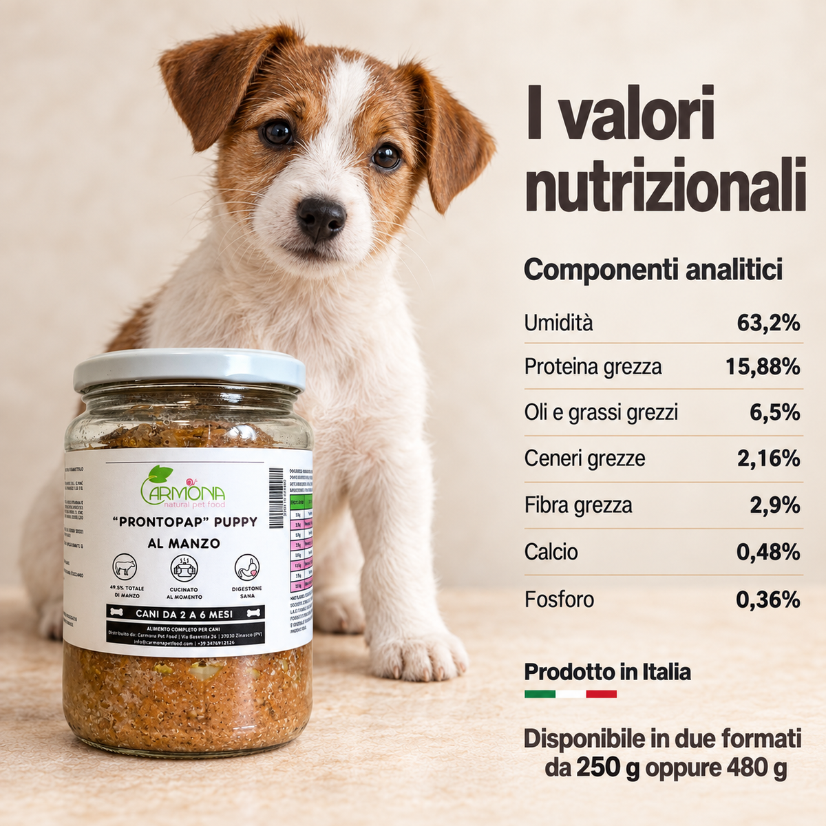 ProntoPap Puppy al Manzo per cani - 2-6 mesi — Carmona