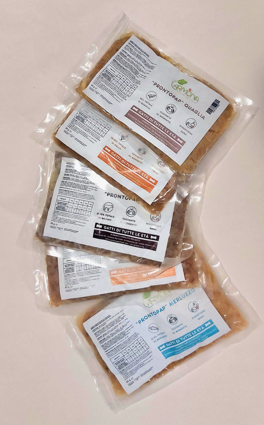 BOX DEGUSTAZIONE 5 GUSTI x 150 grammi - PRONTOPAP GATTO