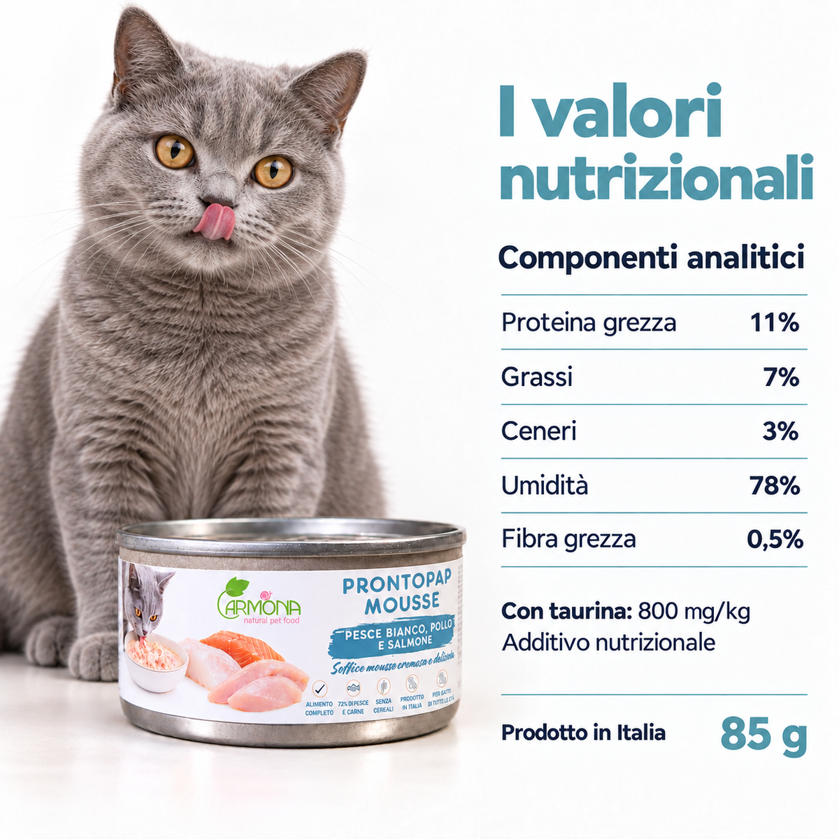 ProntoPap - Mousse di Pesce Bianco, Pollo e Salmone 85 g