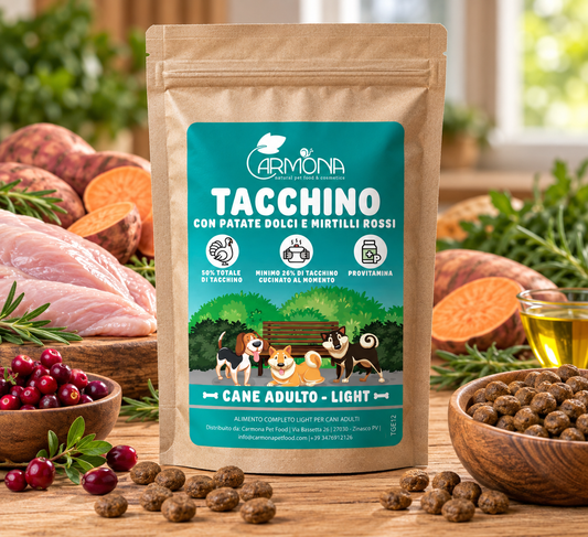 TACCHINO CON PATATE DOLCI E MIRTILLI ROSSI – LIGHT