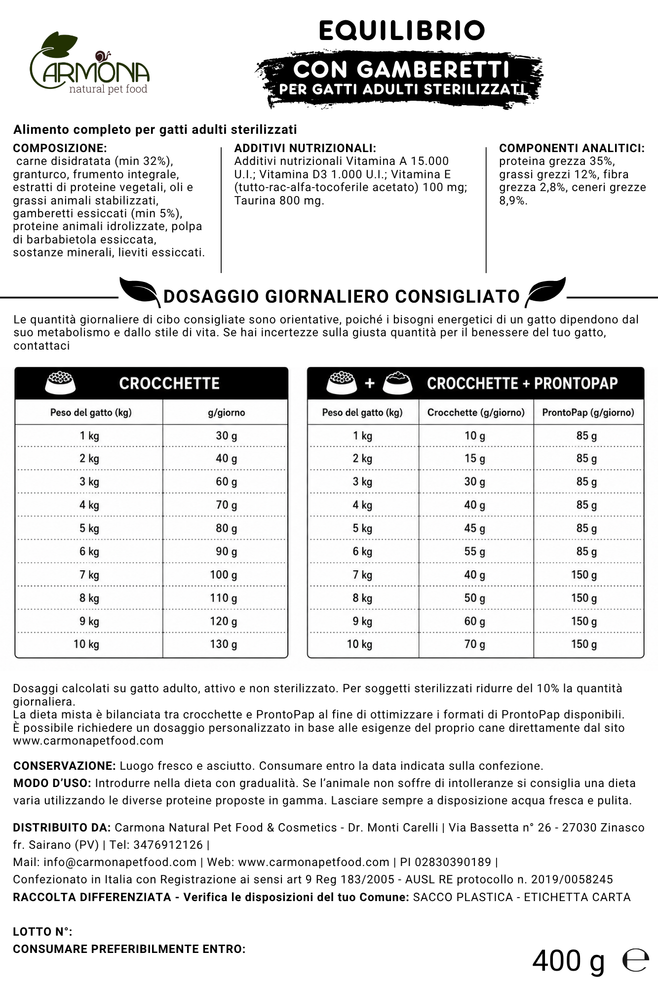 EQUILIBRIO con Gamberetti