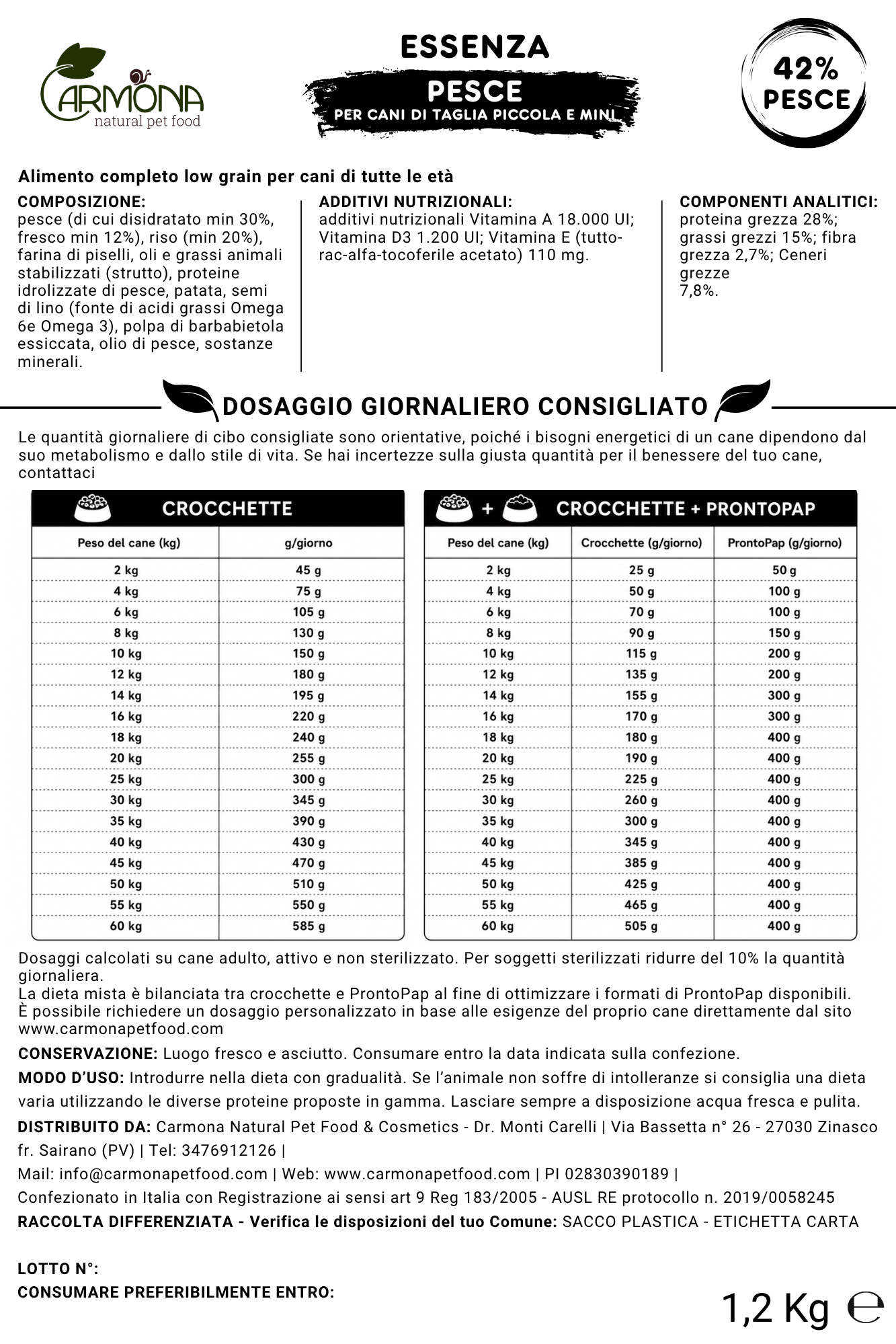 ESSENZA al Pesce - cani di taglia piccola/mini