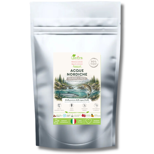 Officinale Acque Nordiche Salmone e Trota | Crocchette Grain Free per Cani di Taglia Piccola e Mini
