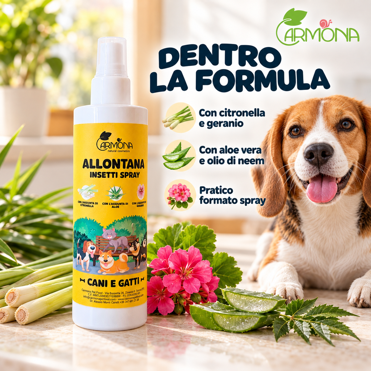 Carmona Spray Allontana Insetti 250 ml — ingredienti