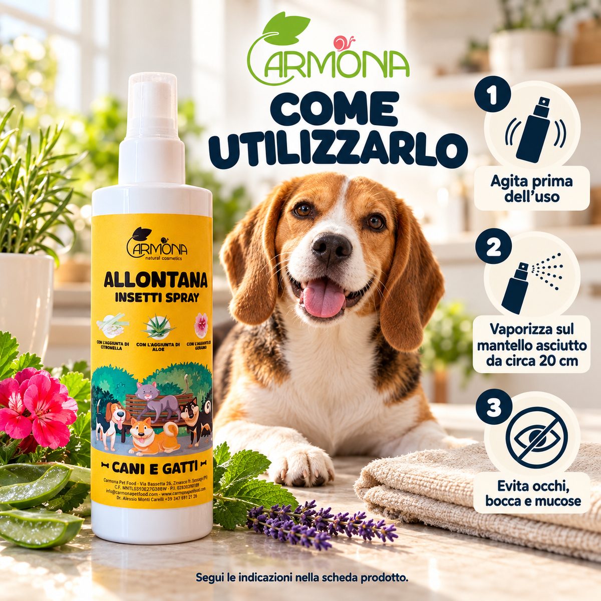 Carmona Spray Allontana Insetti 250 ml — modo d’uso