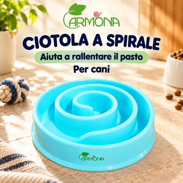 Ciotola a spirale anti-ingozzamento per cani