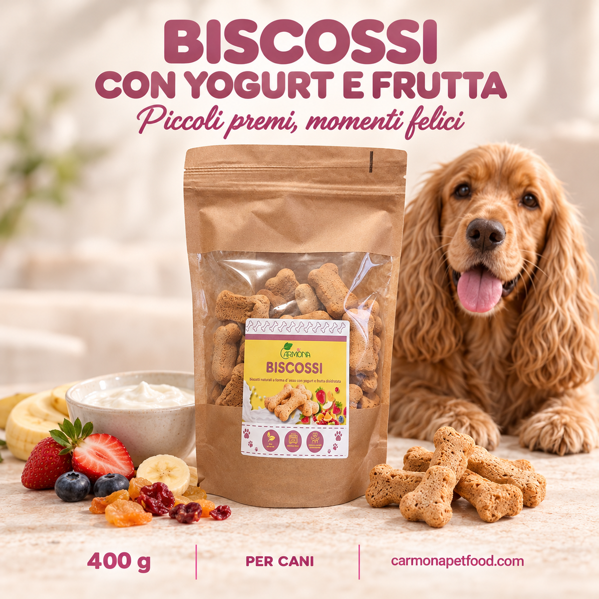 Biscossi Yogurt e Frutta Carmona — chiusura