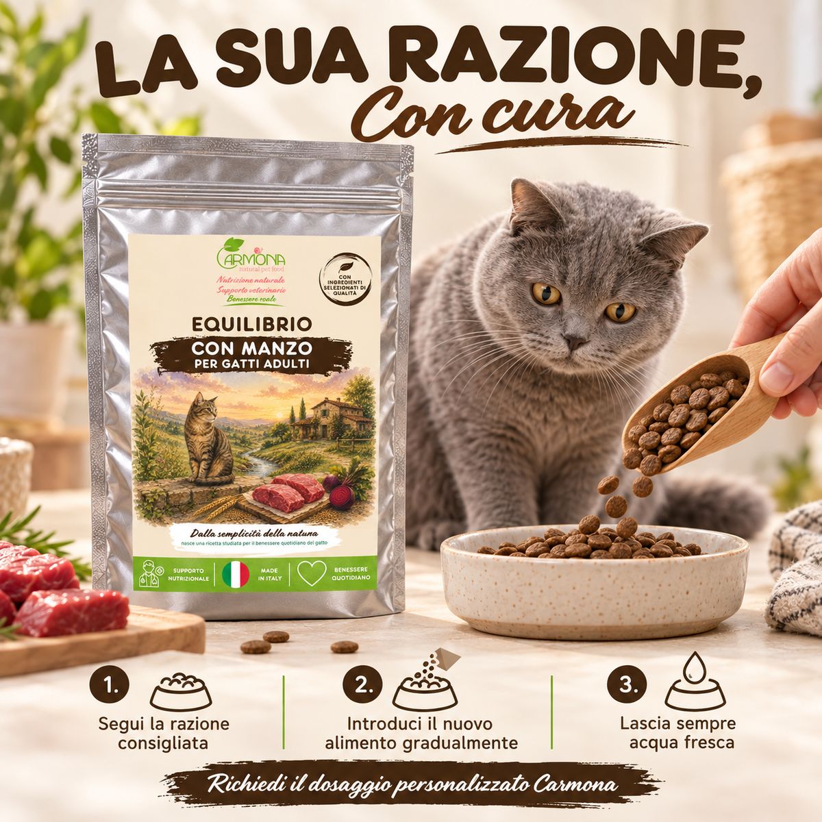 Equilibrio Manzo gatto - Come si usa