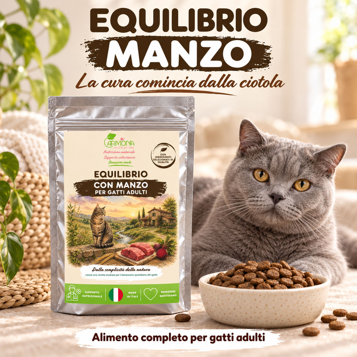 Equilibrio Manzo gatto - Cura quotidiana