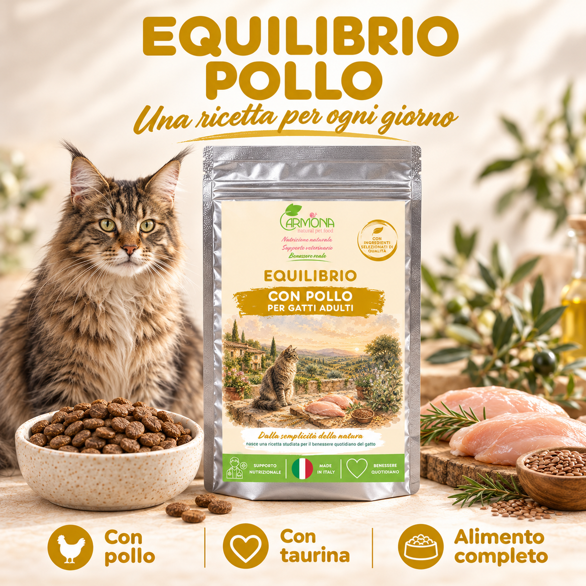 Equilibrio Pollo gatto - Ricetta