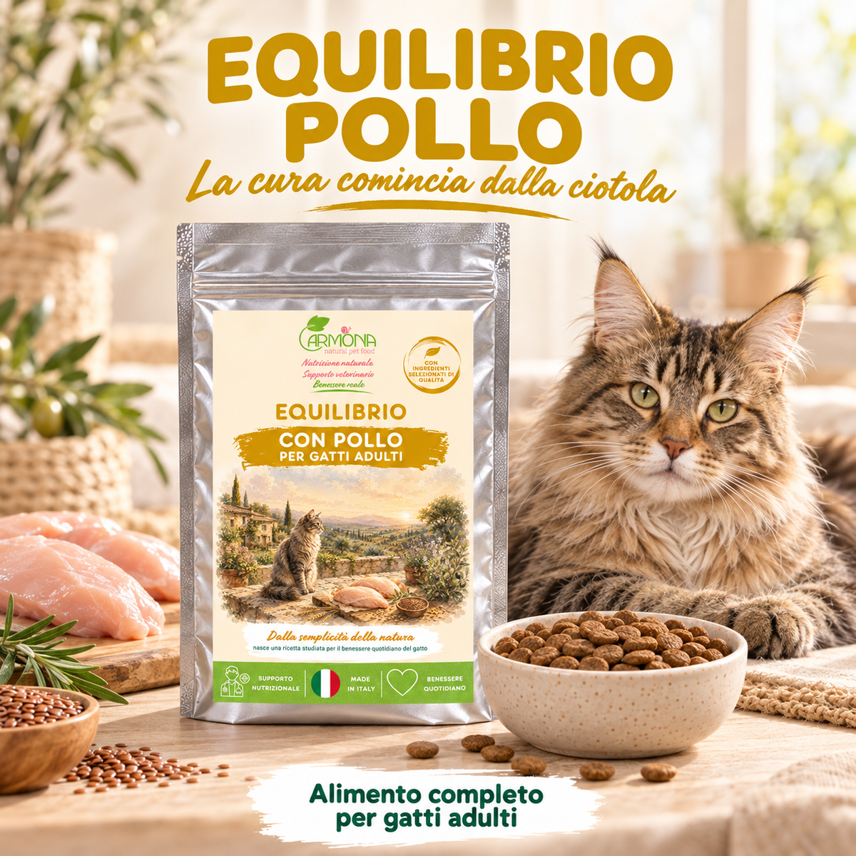 Equilibrio Pollo gatto - Cura quotidiana