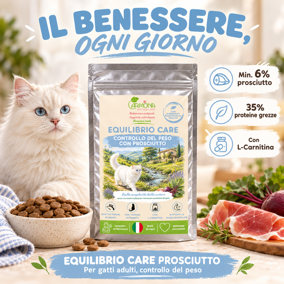 Equilibrio Care Prosciutto gatto - Benefici