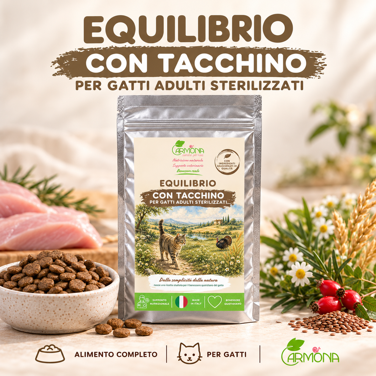 Equilibrio Tacchino gatto sterilizzato - Copertina
