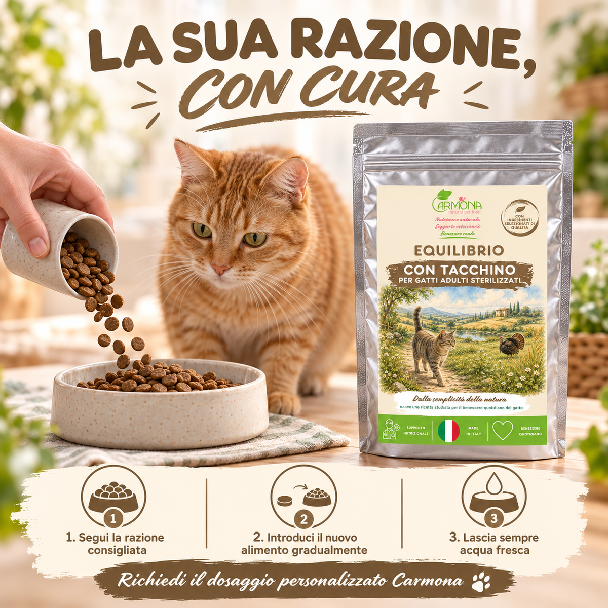Equilibrio Tacchino gatto sterilizzato - Come si usa