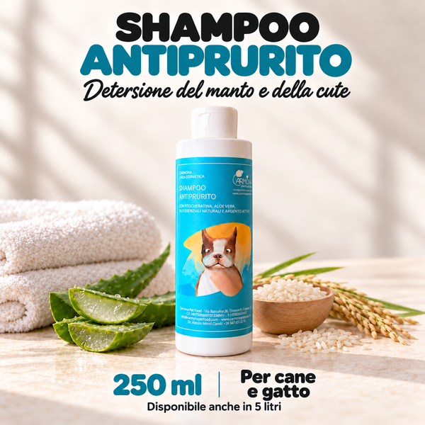 Shampoo curativo antiprurito con azione antisettica per cane e gatto - 250 ml