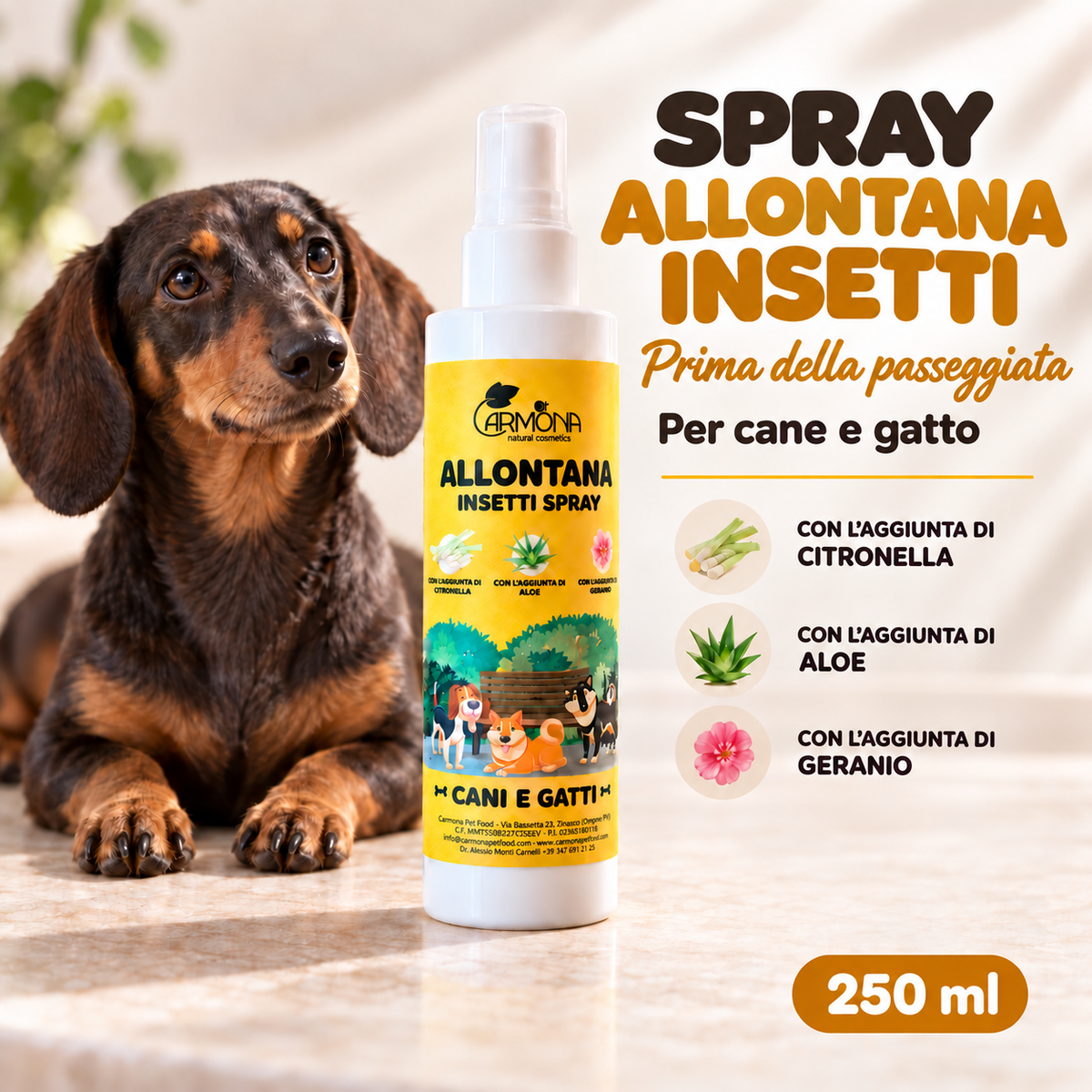 Carmona spray allontana insetti per cane e gatto – spiegazione