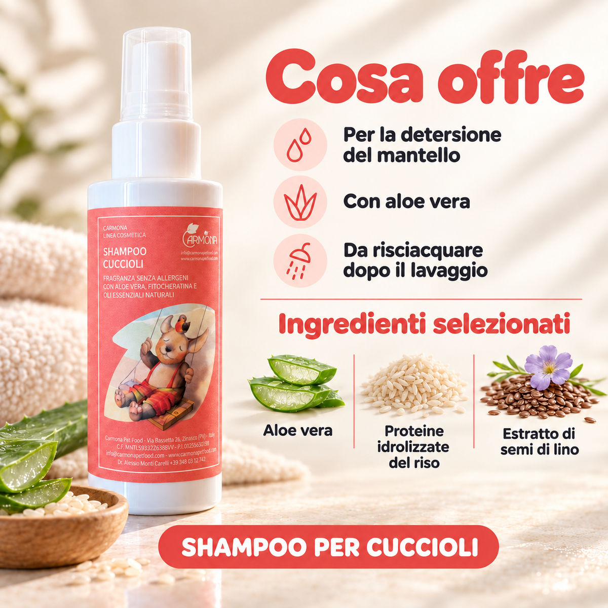 Carmona shampoo per cuccioli – caratteristiche