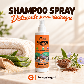 Shampoo spray districante senza risciacquo per cane e gatto