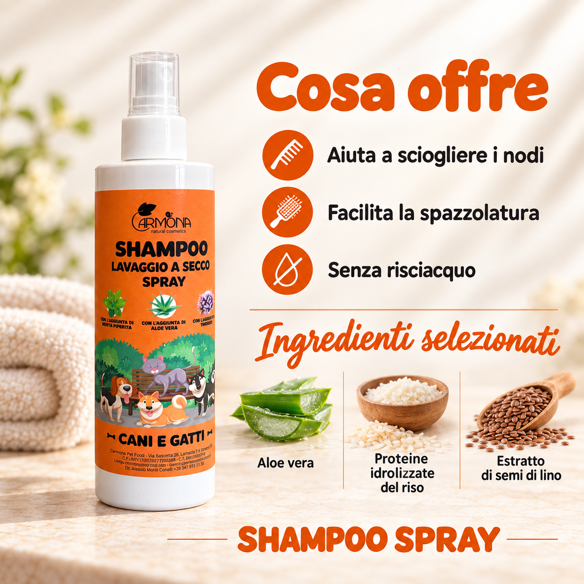 Carmona shampoo spray districante – caratteristiche