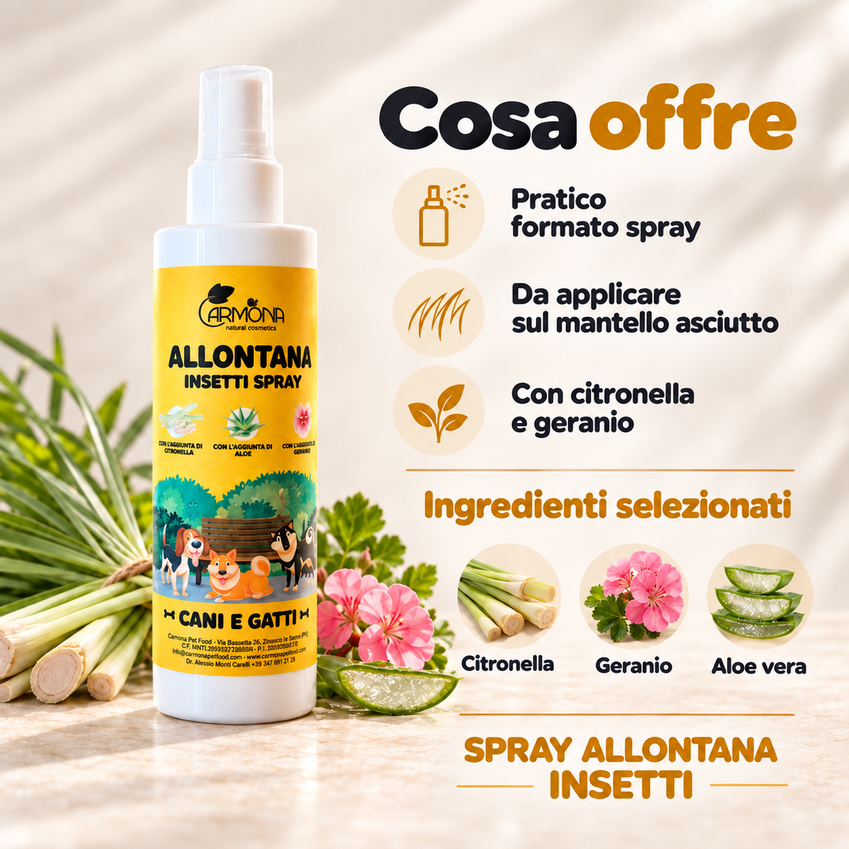 Carmona spray allontana insetti – caratteristiche