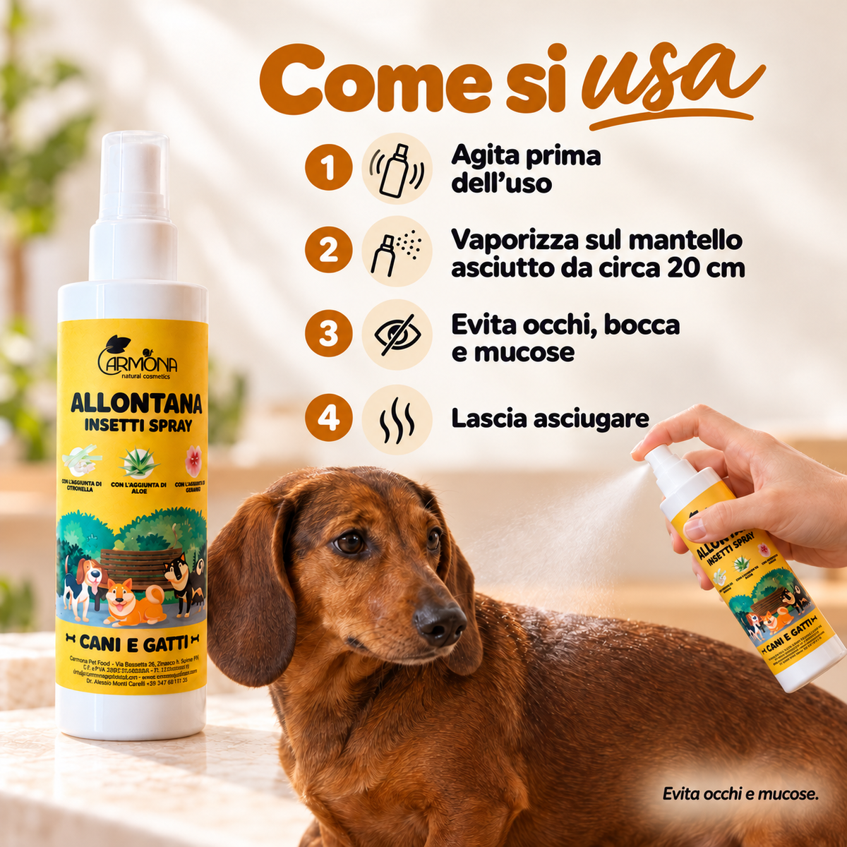 Carmona spray allontana insetti – modo d’uso
