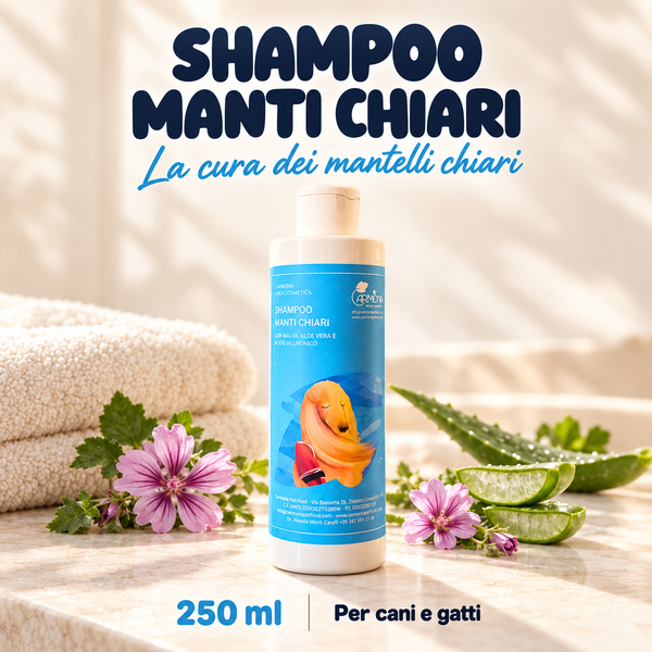 Shampoo per manti chiari per cane e gatto - 250 ml