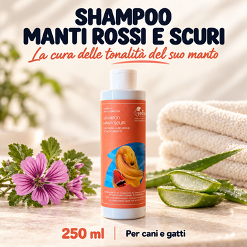 Shampoo per manti rossi e scuri per cane e gatto - 250 ml