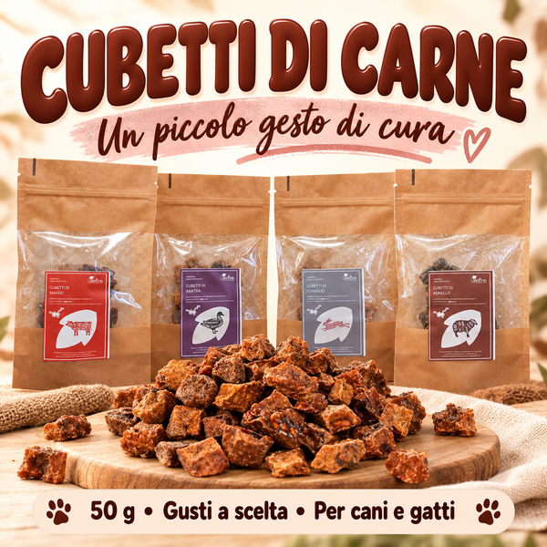 CUBETTI DI CARNE per cani e gatti - 50 g