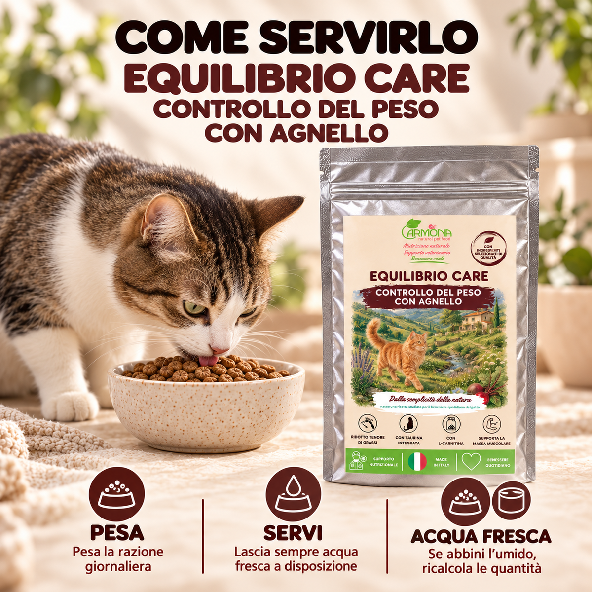 EQUILIBRIO CARE controllo del peso con Agnello – Modo d’uso