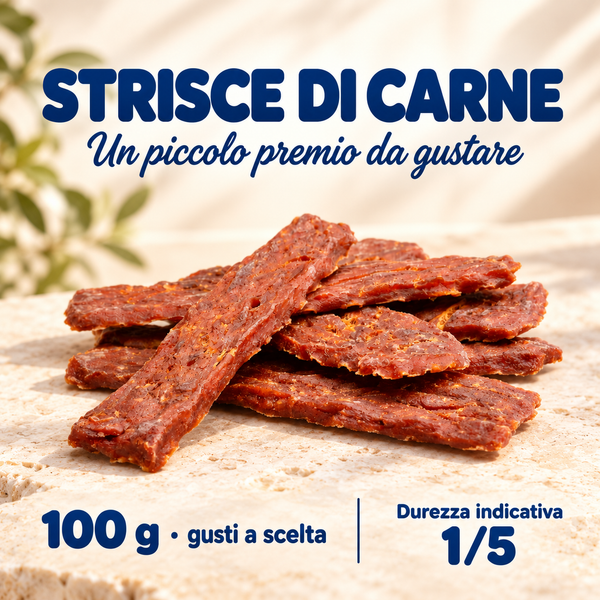 Strisce di carne per cani e gatti - 100 g
