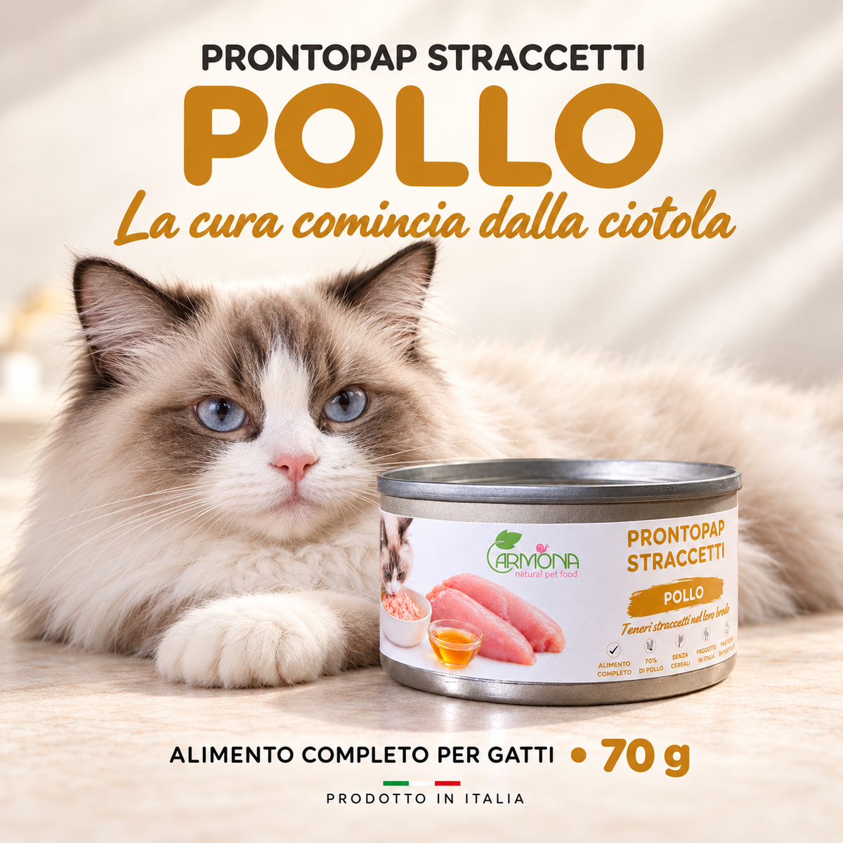 ProntoPap Straccetti di Pollo per Gatti – In Brodo, 70 g — chiusura