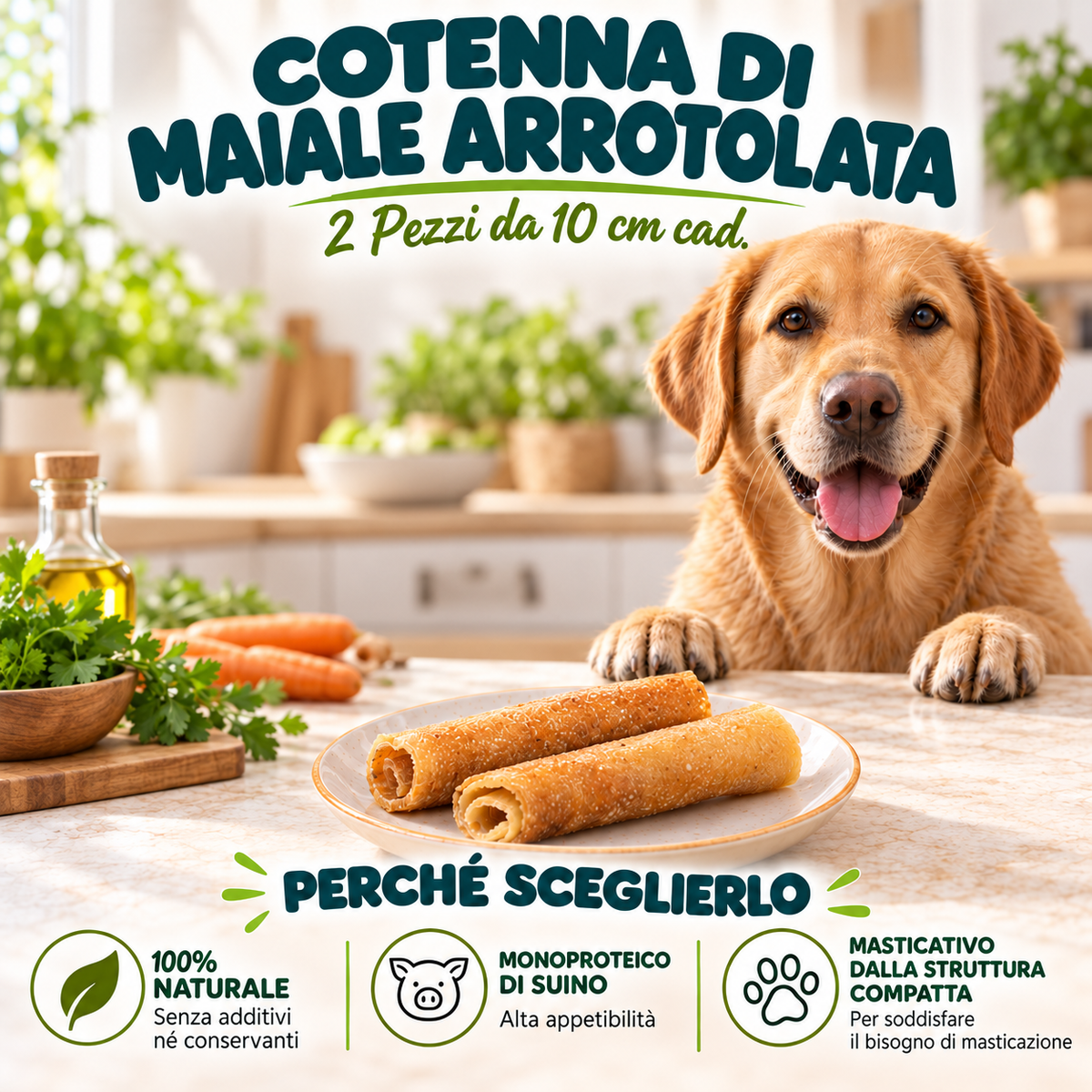 COTENNA DI MAIALE ARROTOLATA - 2 Pezzi da 10 cm cad - benefici