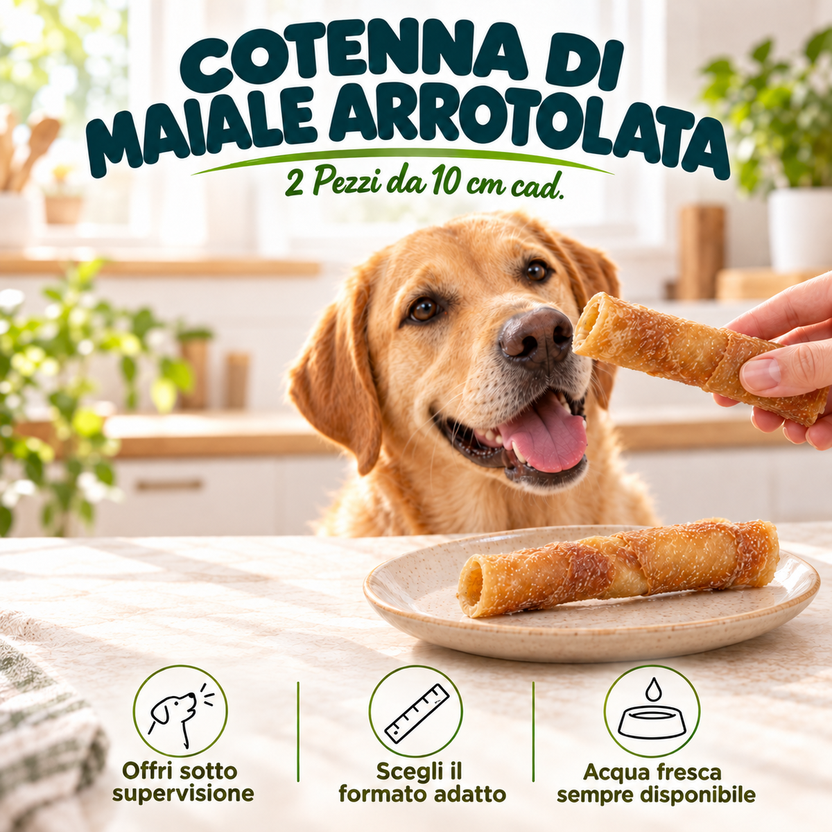 COTENNA DI MAIALE ARROTOLATA - 2 Pezzi da 10 cm cad - modo d’uso