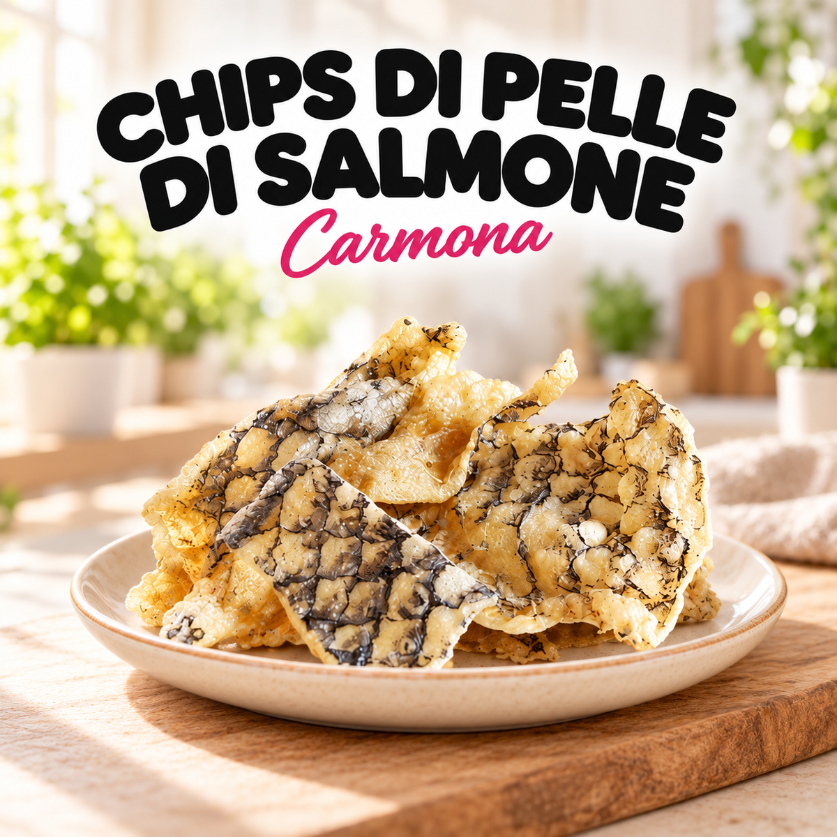 CHIPS DI PELLE DI SALMONE per cani e gatti - 100 g 1