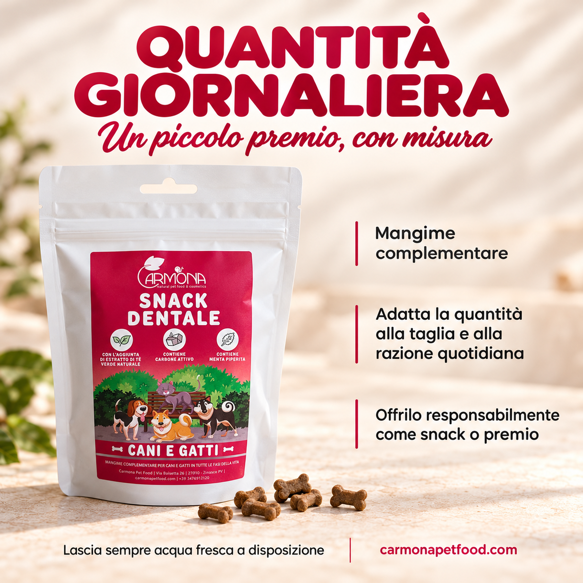 Snack Dentale Carmona 70 g — dosaggio