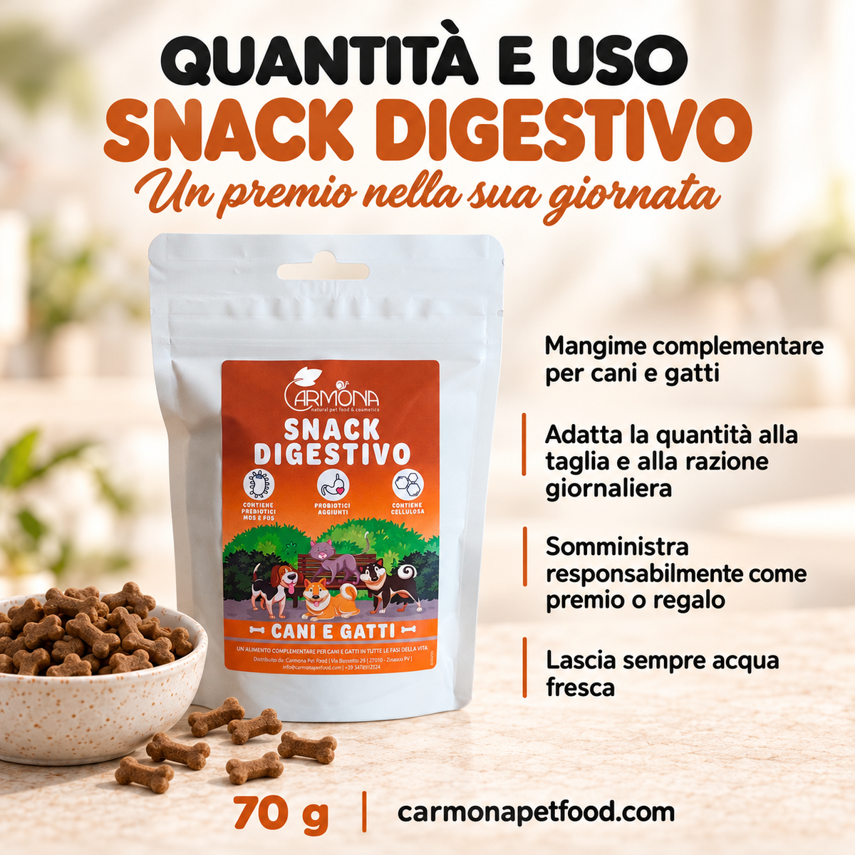 Carmona snack-digestivo – dosaggio