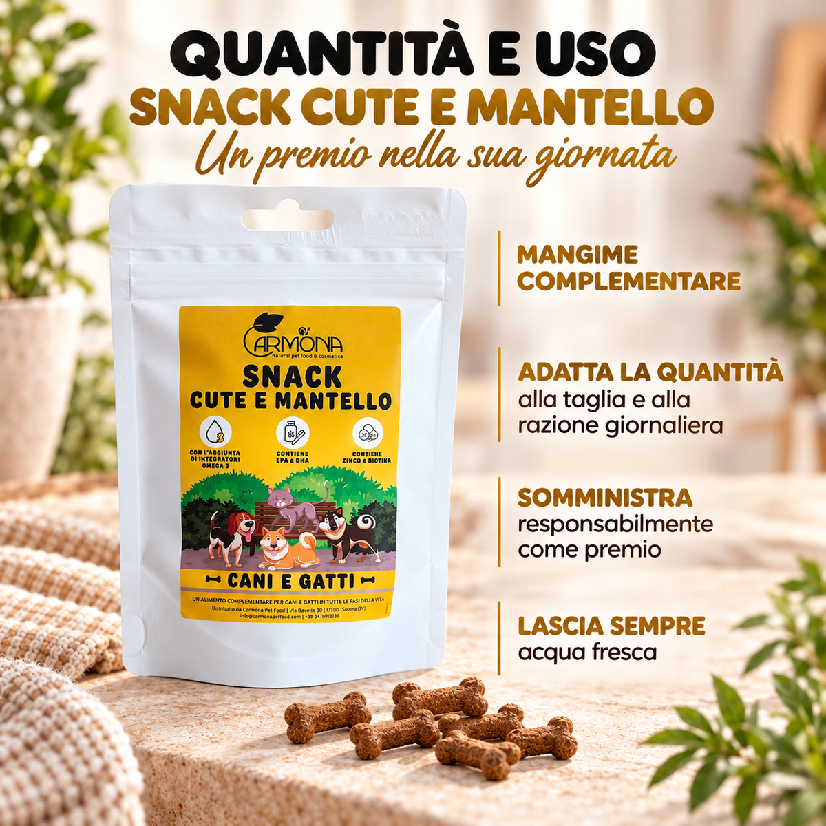 Carmona snack-skin – dosaggio