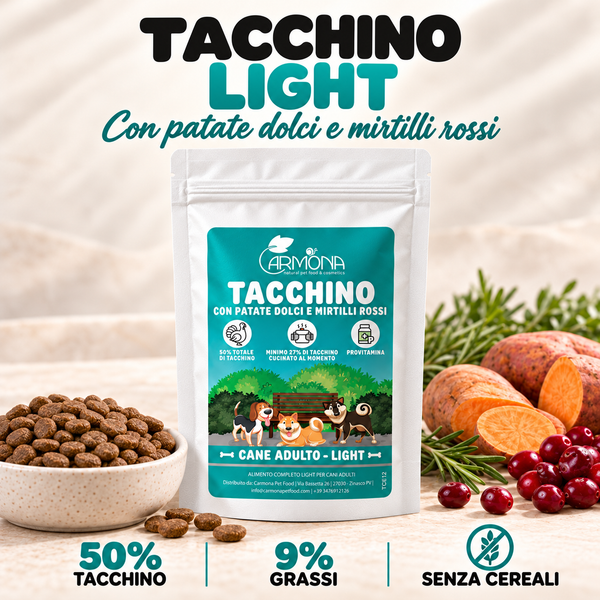 TACCHINO CON PATATE DOLCI E MIRTILLI ROSSI – LIGHT