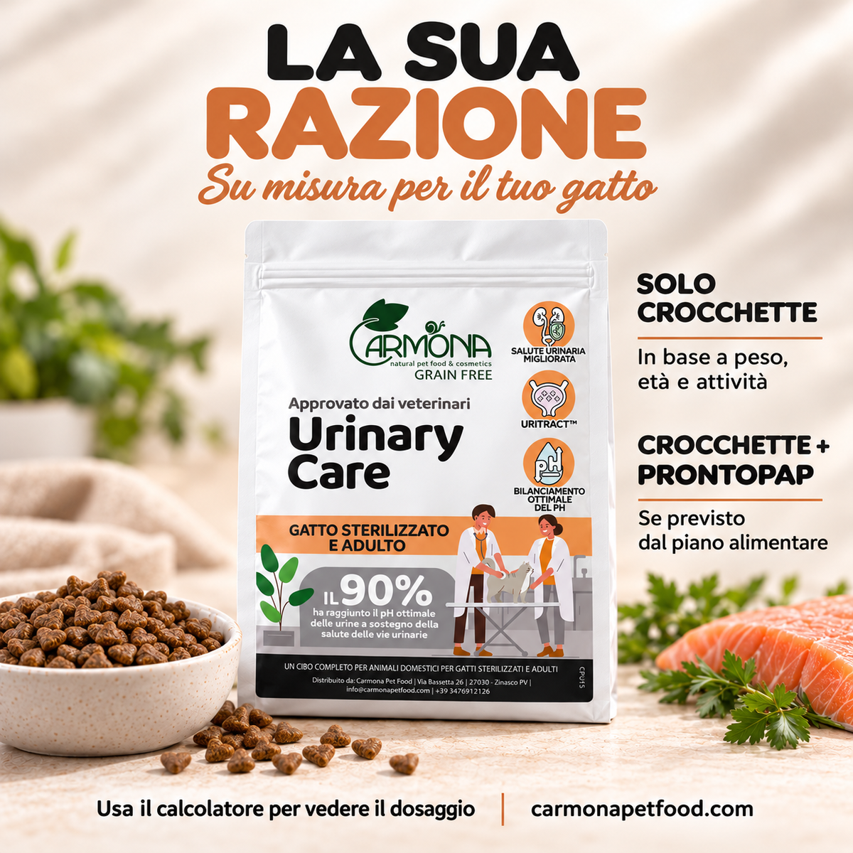 Carmona Vet Diet Urinary Care gatto — dosaggio