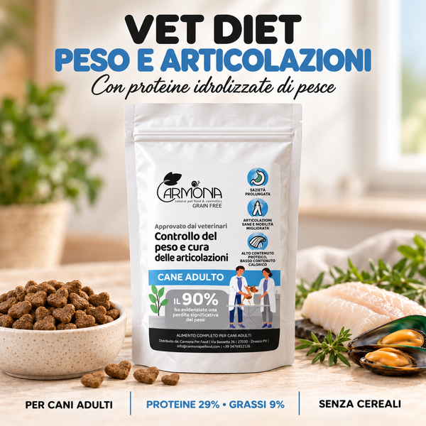 VET DIET - IPOALLERGENICO IDROLIZZATO GESTIONE DEL PESO E SUPPORTO ARTICOLARE