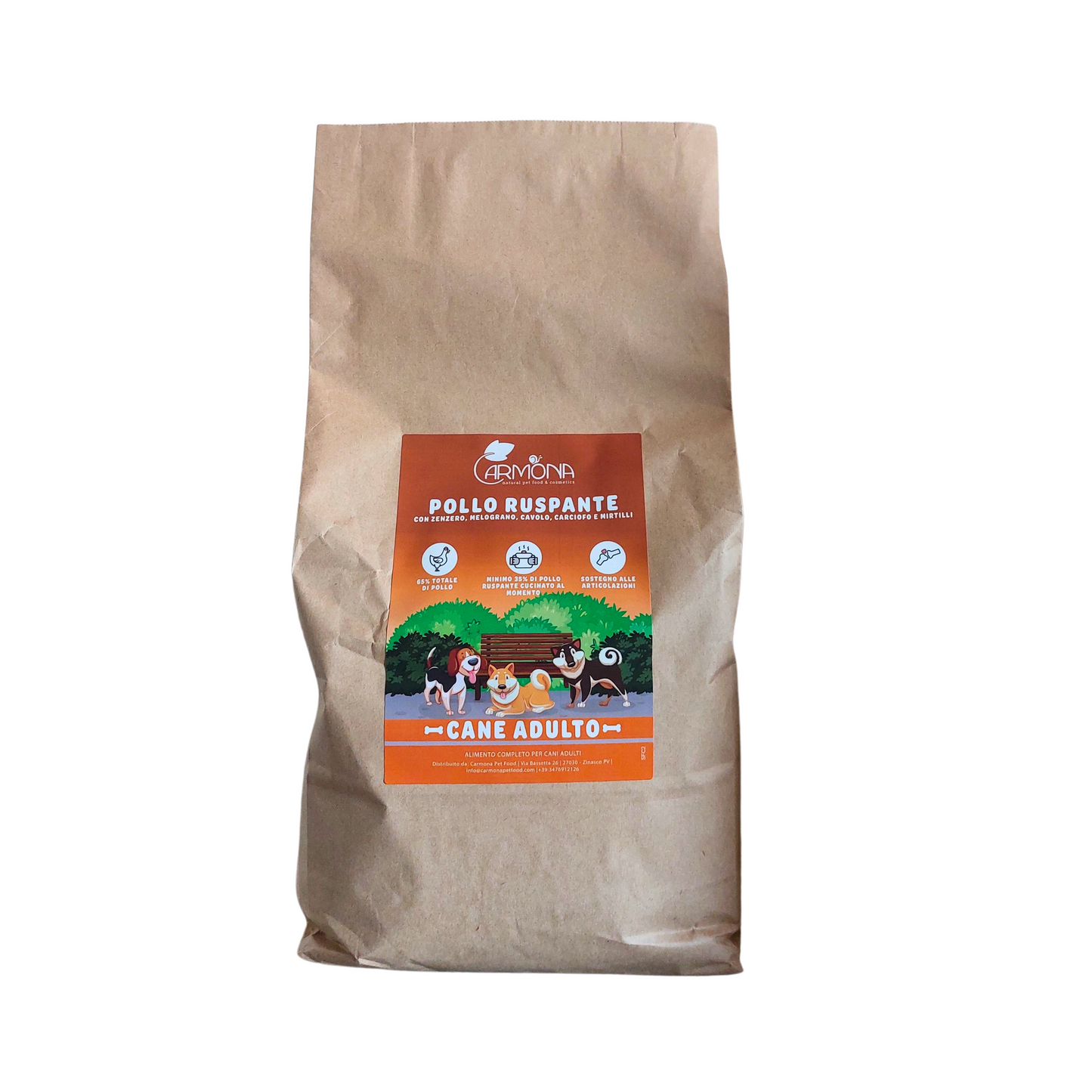 GRAIN FREE CANE ADULTO POLLO RUSPANTE CON ZENZERO, MELOGRANO, CAVOLO, CARCIOFI E MIRTILLI