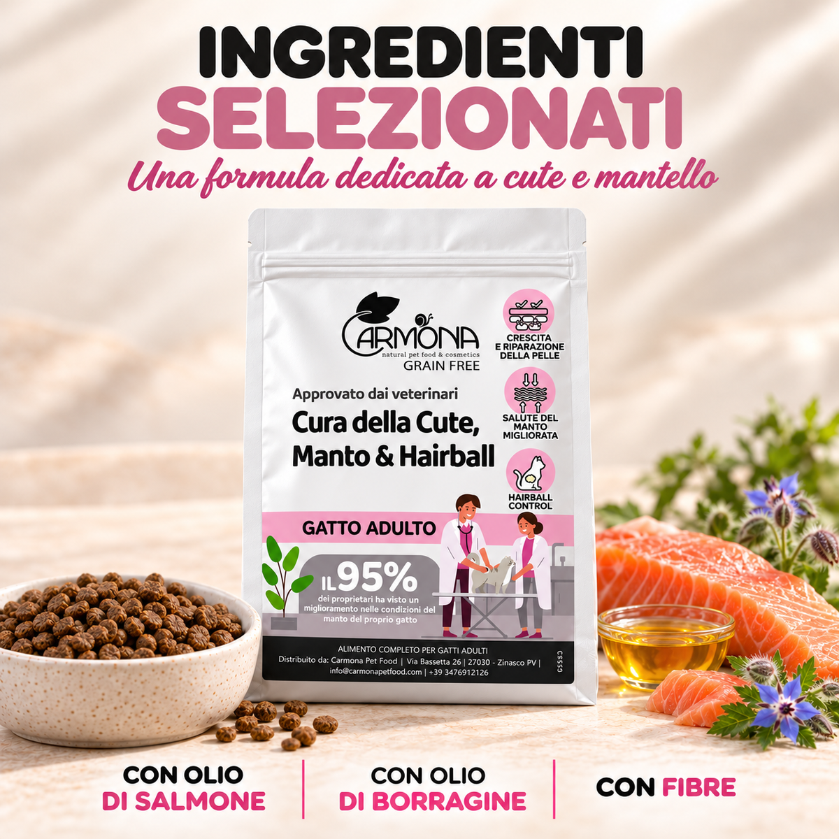 Vet Diet Cute Manto Hairball gatto – benefici